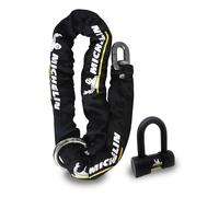 MICHELIN - Antivol Mini U SRA + Chaîne Lasso 120cm - Sécurité maximale 10/10 - Résistance - Chaîne en Acier trempé - Protection Moto et Scooter - Système de clés réversibles Inclus