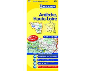 michelin - Carte departement - 331 - Ardeche, Haute-Loire - 1cm = 1.5km