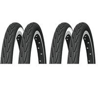 Michelin City J Confort, Pneu Vélo Junior, Tringle Rigide, Noir/Blanc, 450A, 37-390 (Lot de 2)