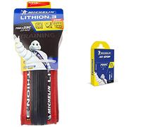 MICHELIN Lithion3 Pneu de vélo Route Mixte, Rouge, 700 x 23C & Chambre À Air A1 Airstop 18/25X622 Pr 80Mm