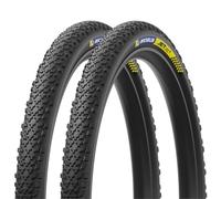MICHELIN - Lot de 2 Pneus VTT Jet XC2 Racing Line Tubeless Ready Cross-Country XC Semi-Slick Gum-X Cross Shield² 29 Pouces TS Tringle Souple