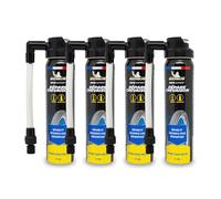 MICHELIN - Lot de 4 Aérosols Répare Crevaison Vélo - Réparation et Regonflage Sans Démontage - Compatible Valves Presta et Schrader - Diffuseur à Rotule - 4 x 75ml - Fabriqué en France