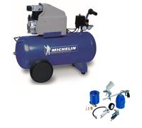 MICHELIN MB50 Compresseur avec Cuve 50 Litres 2 CV 8 bars + Kit de 8 accessoires