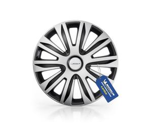 Michelin MX-ABS Lot de 4 enjoliveurs universels en Plastique ABS Noir/argenté 15"