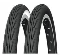 MICHELIN Pneu "City'J" fil, 22 tpi Pneu vélo enfant avec profil facile à rouler pour la sécurité sur l'asphalte et les surfaces fermes., 450C (37-390), noir/blanc, 425g