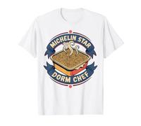 Michelin Star Dorm Chef Instant Ramen Noodles T-Shirt Graphique avec Valeur, Homme, Blanc, S