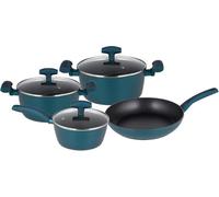 Michelino Nora set de 7 casseroles avec couvercles en verre, protection de poêle incluse