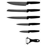 Michelino set de couteaux 6 pièces lames en acier inoxydable couteau de cuisine couteau éplucheur couteau noir