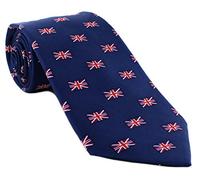 Michelsons of London Petite cravate en soie motif Union Jack, bleu marine, taille unique