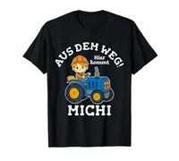Michi Nom Prénom Tracteur Motif du Chemin Ici Vient T-Shirt