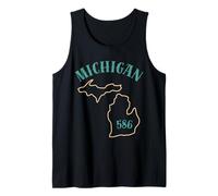 Michigan 586 Zone Code Graphique État Outline Design régional Débardeur