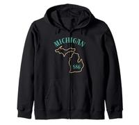Michigan 586 Zone Code Graphique État Outline Design régional Sweat à Capuche