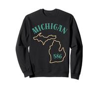 Michigan 586 Zone Code Graphique État Outline Design régional Sweatshirt