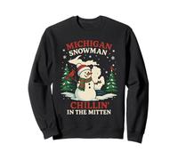 Michigan Chemise de Noël Bonhomme de Neige Mignon Arbre Cardinal MI State Sweatshirt