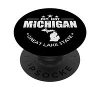 Michigan Est. 1837 Great Lake State États-Unis PopSockets PopGrip Adhésif