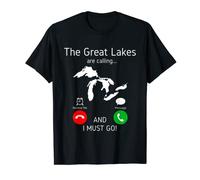 Michigan humoristique « The Great Lakes Are Calling And I Must Go » T-Shirt