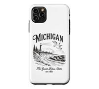 Michigan Lighthouse Waves Scène The Great Lakes State Nature Coque pour iPhone 11 Pro Max