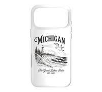 Michigan Lighthouse Waves Scène The Great Lakes State Nature Coque pour iPhone 17 Pro Max