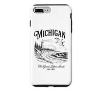 Michigan Lighthouse Waves Scène The Great Lakes State Nature Coque pour iPhone 7 Plus/8 Plus