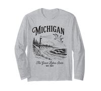 Michigan Lighthouse Waves Scène The Great Lakes State Nature Manche Longue