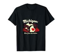 Michigan Love de The Mitten Crimson Heart T-Shirt