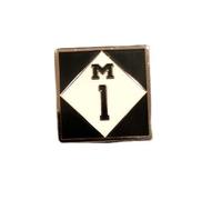 Michigan M1 Woodward Avenue Épinglette en émail finition lisse, moulée et remplie Cloisonne Épinglettes pour vêtements, sacs à dos, vestes en jean et tissu 2,5 x 2,5 cm, 1" X 1", Métal, Sans pierre