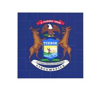 Michigan State Flag Print Building Block Puzzle Square Creative Building Blocks Puzzle Home Desk Decor