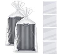 MICHIHOMIE Lot de 4 Sac de Rangement Extra Larges, 100×150cm Grand Sac de Rangement Transparent en Plastique, Sac Rangement pour Bagages Vetement Valise Meubles Couettes