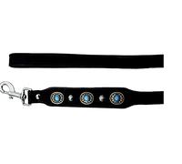 MICHUR Alonzo Laisse en Cuir pour Chien - Adaptée au Collier Alonzo - Noir - Taille env. 150 x 2 cm