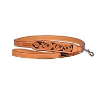 MICHUR Jose LEINE Laisse pour Chien en Cuir Laisse en Cuir pour Chien ADAPTÉ AU Collier Jose Beige avec Zones tachées en Pierres Noires et Noires Assorties au Collier de Jose