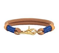 Michur Monaco Beige, Collier pour Chien Marron Clair Renfort et Corde, Rond avec âme en Polyamide, Collier pour Chien en Nylon tressé, Collier pour Chiens