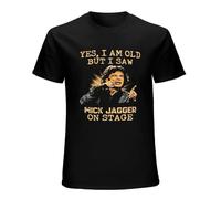 Mick Jagger Country Music Rock Vintage Funny Black Cotton Tee Gift Men Short-Sleeve T-Shirts Black L