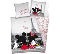 MICKET ET MINNIE- TOUR EIFFEL- DISNEY- PARURE DE LIT- HOUSSE DE COUETTE 140X200 CM + TAIE - 63X63 CM-NEUF.