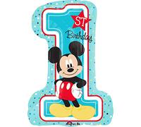 Amscan Ballon aluminium Mickey 1er anniversaire (chiffre) 48x71 cm Bleu