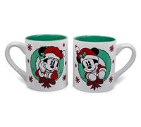 Mickey and Minnie Mouse Holiday Mugs, Set of 2 | Each Holds 14 Ounces