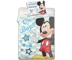 Mickey Bébé Parure de Lit Oh Boy Mouse | Coton | 100 x 135 cm | Tout Petit