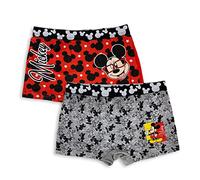 Mickey Disney, Set de 2 Boxers Gris et Rouge Taille 4/5 Ans pour garçon