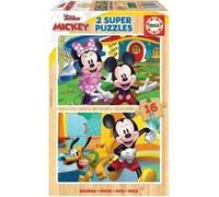 MICKEY & MINNIE - 2 puzzles en bois Multicolore G