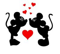 Mickey Minnie Mouse Cœur - l'autocollant personnalisé de mur autocollant. Autocollant de mur de Minnie Mickey mouse sticker.