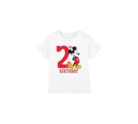 Mickey Mouse 2nd Birthday Unisex Kids T Shirt, Blanc, 3-4 Ans Garçon