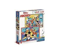 Clementoni Puzzle Disney Junior Mickey 2×20 pièces Supercolor – 3 ans+, 27×18,5 cm, recyclé