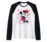 Mickey Mouse And Minnie Hug Valentine Manche Raglan