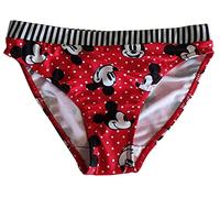 Mickey Mouse Bas de Bikini Slip de Bain Slip de Bain Rouge et Blanc parsemé d'un nœud pour Enfant, garçon et Fille (128) (116)