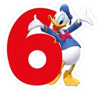 Mickey Mouse Clubhouse - Numéro 6 - Bougie - Cire SG30017 (Taille unique) (Rouge/Blanc/Bleu)