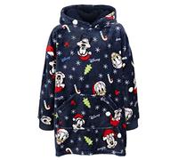 Mickey Mouse Disney bleu marine, sweat/peignoir/couverture enfant avec capuche, Noël 122-140 cm