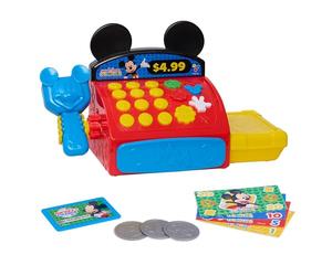 Mickey Mouse Disney Jr Caisse Enregistreuse Clubhouse avec Sons, Phrases et Argent Factice, 10 pièces, Développe Les Compétences en Mathématiques de Base, Jouet pour Enfants dès 3 Ans - Just Play