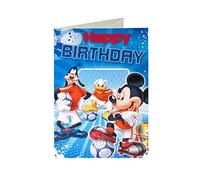 Mickey Mouse Goofy Donald Canard Football Carte d'anniversaire Inscription Happy Birthday