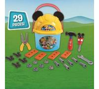 Just Play- Kit d'outils Disney Junior Seau et Couvercle pour Casque de Protection avec Oreilles Mickey Mouse 25 Accessoires, à partir de 3 Ans, 38575, Multicolore, Petit