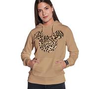 Mickey Mouse Pull à capuche pour femme - Pull Mickey Mouse pour femme - Pull licence Disney original, Beige, XS