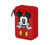 Mickey Mouse Red-Trousse Triple Garnie, Rouge, 14 x 21 cm